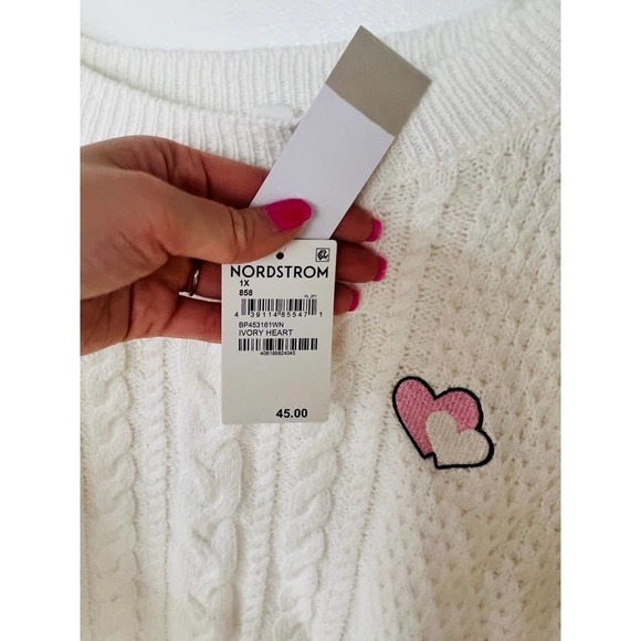 Nordstrom BP. Ivory Heart Sweater - Picture 7 of 11